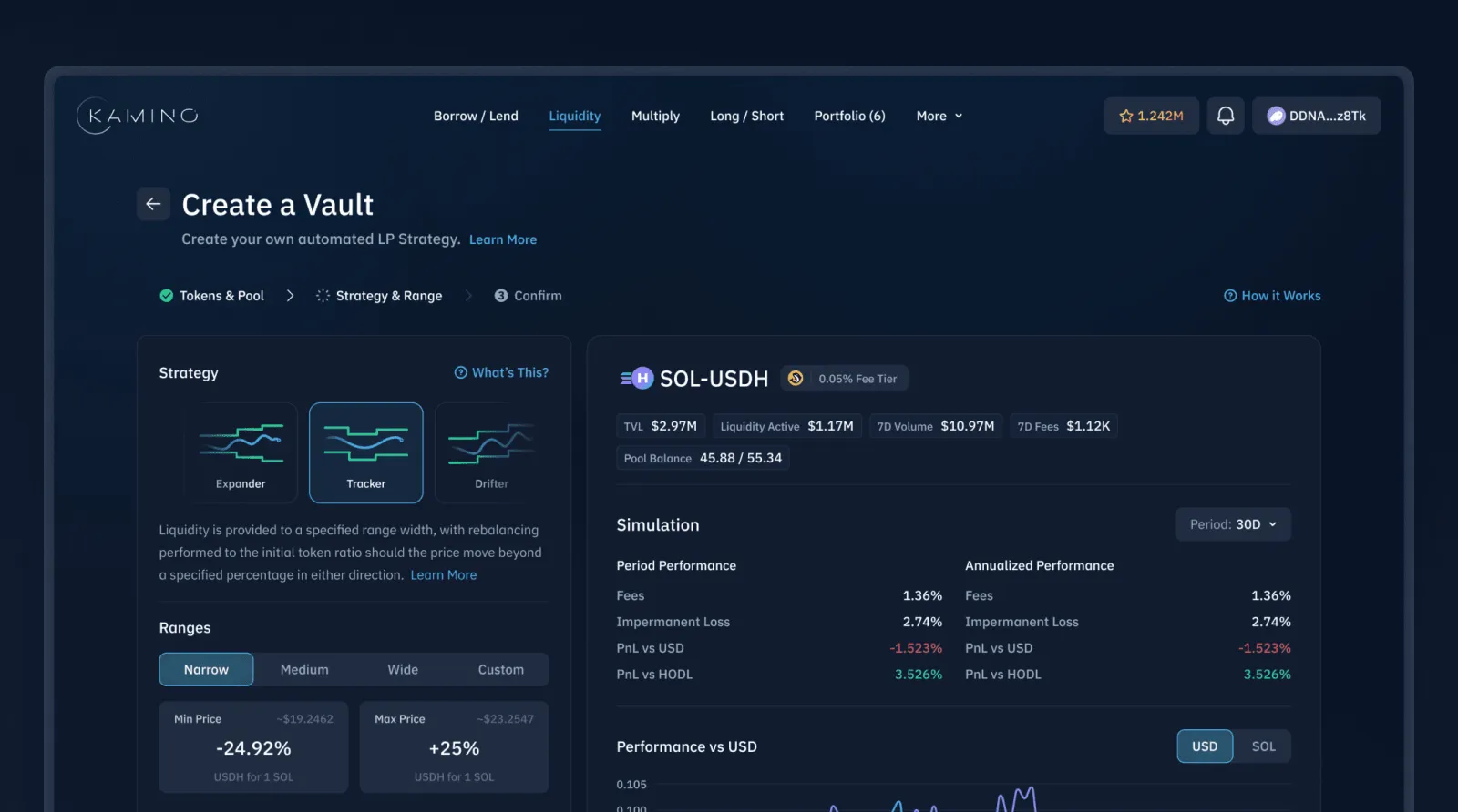 Kamino: the Create a Vault flow on the same layout rule