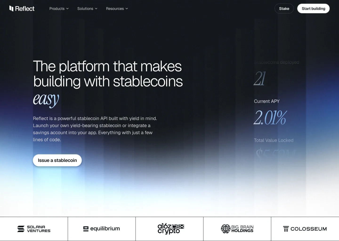 Reflect — the redesigned landing page